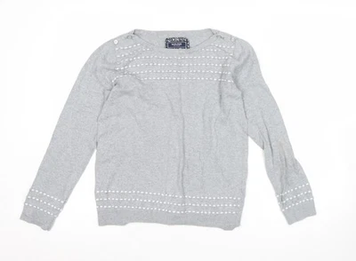 Maine New England Women’s Grey Size 12 Boat Neck Cotton Blend Jumper - Image 1 of 4