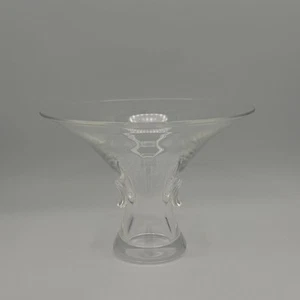 Vintage Steuben Signed Crystal Thumbprint Trumpet Bowl/Vase – MCM 7985 - Picture 1 of 7