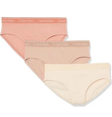 Girls Calvin Klein Modern Cotton Bikini 3-Pack Of Underwear Size Large 10/12 - Image 1 of 4