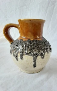 W Germany Bay Keramik Art Pottery Vase MCM Fat Lava Browns Volcanic 15cm - Picture 1 of 5