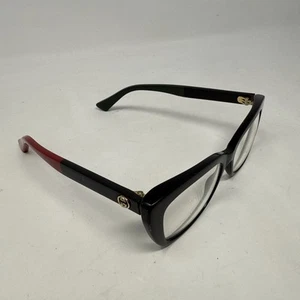Authentic Gucci GG0165O 003 51mm Black Green Red Cat Eye Glasses Frames Italy - Picture 1 of 21