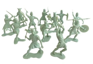 Vintage 1960's Louis Marx Plastic Figures Knights Viking Lot 12 Toy Battle Sword - Picture 1 of 6