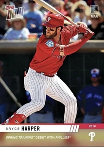 2019 Bryce Harper Topps Now Phillies Debut In Spring Training Game! - Bild 1 von 2