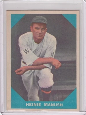 Tarjeta Fleer Baseball Greats 1960 #18 Heinie Manush Washington Senators - Ex+ Foto 1 de 2