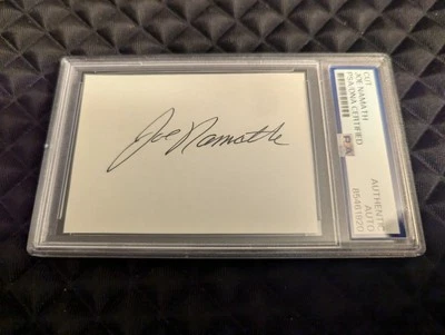 JOE NAMATH HAND SIGNED AUTOGRAPHED NEW YORK JETS MVP ENCAPSULATED CUT PSA /DNA  - Image 1 of 2