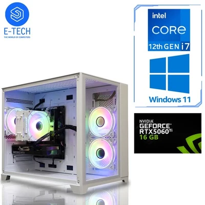 Core i7 12700F Gaming PC - 64GB DDR4 1TB M.2 16GB NVIDIA RTX 5060 Ti Win 11 RGB - Image 1 of 4