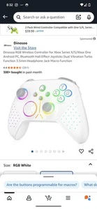 Dinosoo RGB Wireless Controller for Xbox Series X/S/Xbox One Android PC, Bluetoo - Picture 1 of 7