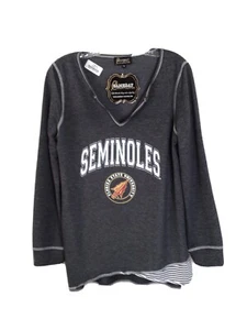 Gameday Couture NWT Florida State Seminoles M Charcoal Gray Long Sleeves V-Neck - Picture 1 of 8