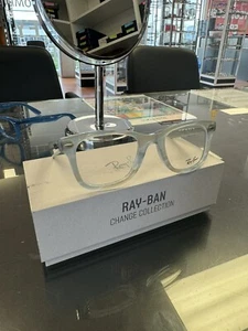 RAYBAN WAYFARER EASE CHANGE COLLECTION RX4340V 8382 50MM PHOTO STRIPED LIGHT BLU - Picture 1 of 5
