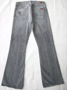 Vtg 7 for all Mankind Bootcut Jean Wm Sz 25 Great China Wall Gray Distressed L28 - Picture 1 of 10