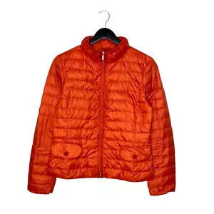 Max Mara Weekend Goose Down Lightweight Puffer Quilted Jacket Size 42 Orange - Picture 1 of 8