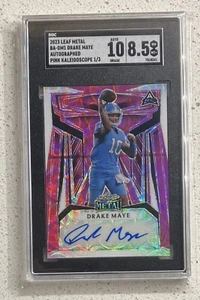 2023 Leaf Metal Drake Maye RC Auto /3 Pink Kaleidoscope SGC 10/8.5 UNC Tar Heels - Picture 1 of 2