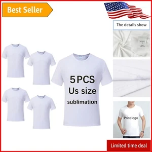 High-Quality 5 Pack of Blank Polyester Tees - Ideal for Sublimation Crafting - Picture 1 of 6
