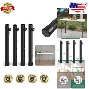 Stainless Steel Table Risers - 4 Adjustable Leg Extenders for Folding Tables - Picture 1 of 11