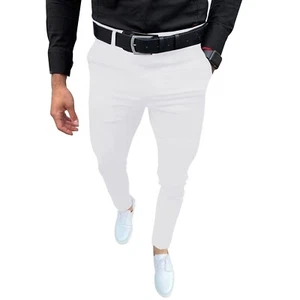 Mens Fashion Slim Fit Dress Pants Casual Business Skinny Stretch Pants Size XL - Picture 1 of 6