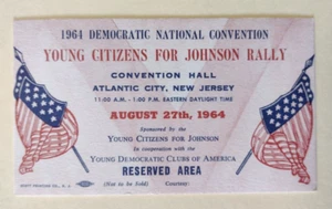 1964 Democratic National Convention Young Citizens for Johnson Atlantic City, NJ - Picture 1 of 2