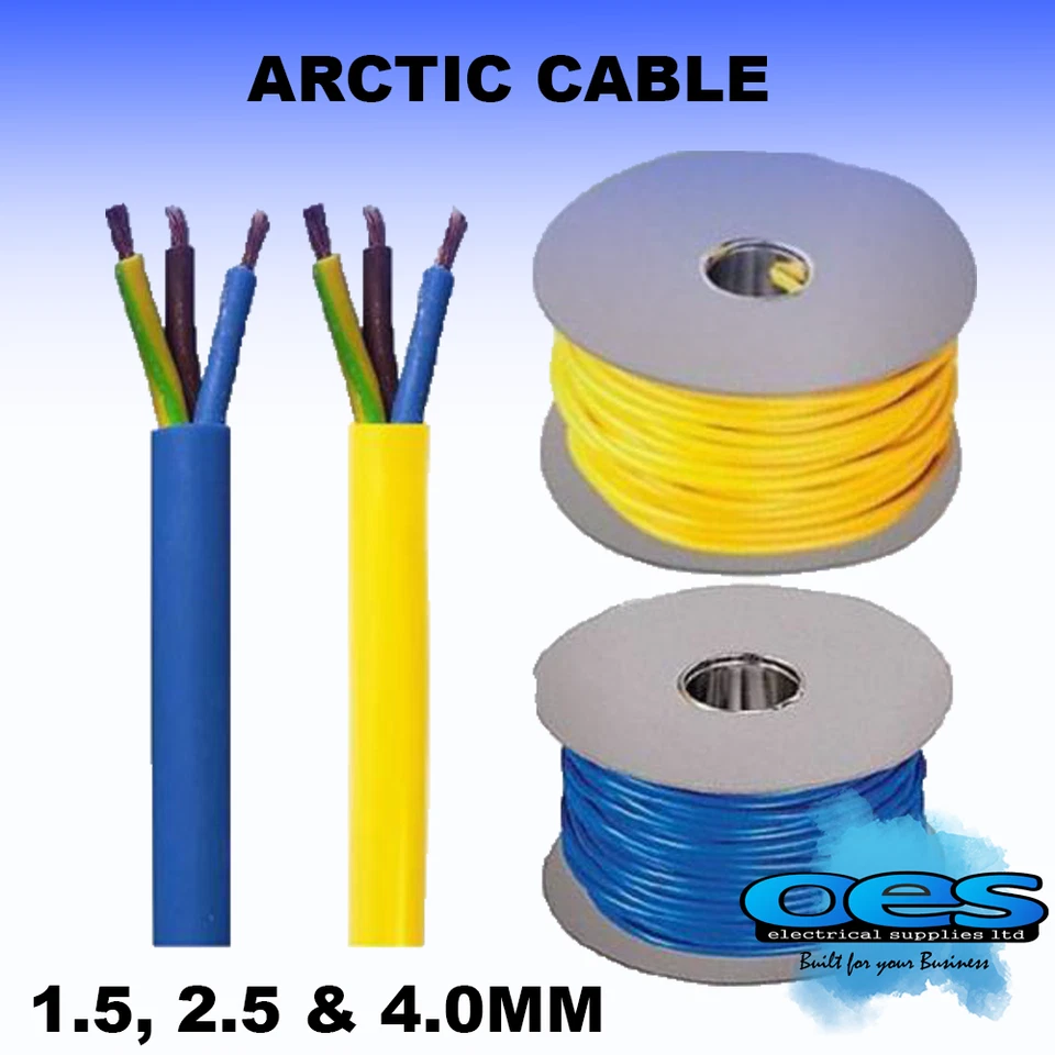 ARCTIC GRADE BLUE OR YELLOW 3183 FLEX CABLE 3 CORE 1.5, 2.5, 4MM CARAVAN CAMPING - Image 1 of 1