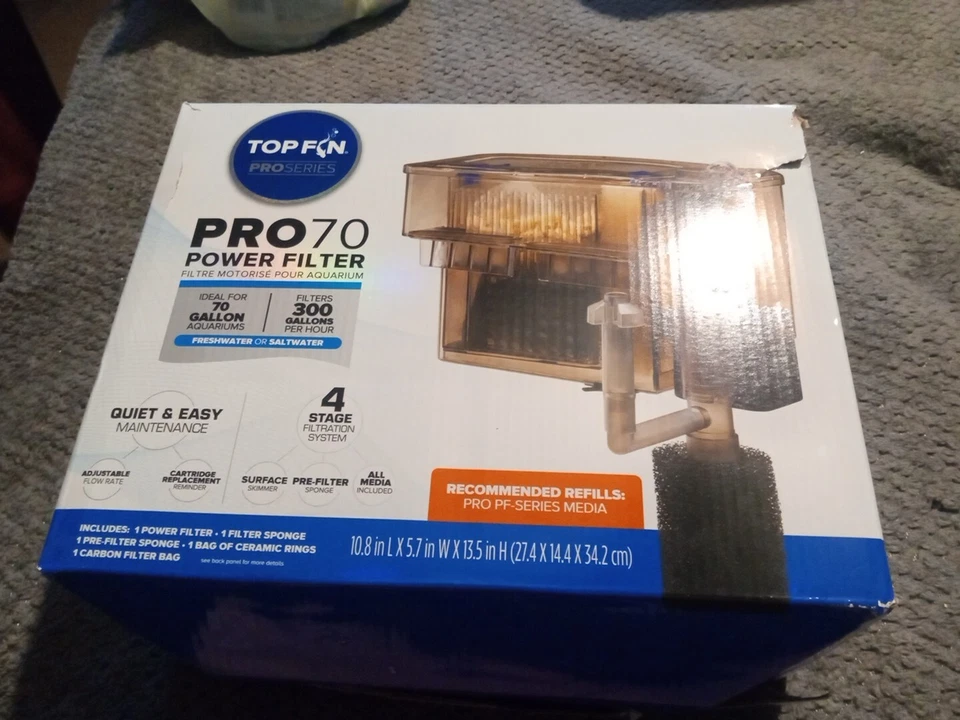 TOP FIN® PROSERIES•PRO70 POWER FILTER 70 GALLON AQUARIUM•FILTERS 300 GALLONS/HR. - Image 1 of 2