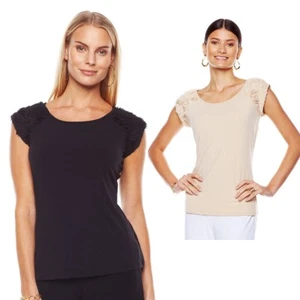 Carmen Marc Valvo Rosette Top 251297-A ( 2X) - Picture 1 of 3