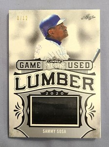 2020 Leaf Lumber Game Used Bat BARREL Relic Sammy Sosa 3/12 SSP Chicago Cubs