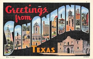 H836 SAN ANTONIO, TX. CARTA GRANDE LINO POSTAL, - Imagen 1 de 2