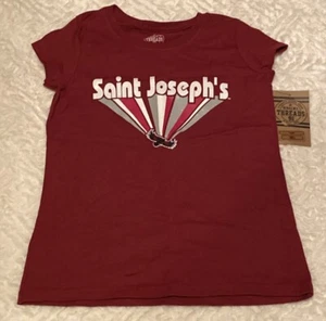 Saint Josephs Hawks Shirt Girls Medium Rivalry Threads Glitter Short Sleeve NWT - Picture 1 of 7