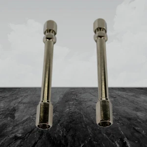 Juego de 2 Reflejos Automáticos Plateados Rectos 3.5" Válvula Neumático Válvula Vástago Extensión con Tapas - Imagen 1 de 4