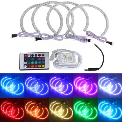 Multi-Color RGB Flash SMD Angel Eyes Kit Xenon Headlight For BMW E36 E38 E39 E46 - Image 1 of 4