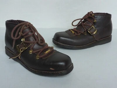 Ancienne Bottes de Ski Chaussure Cuir pour en Bois Vintage Blizzard - Photo 1/4