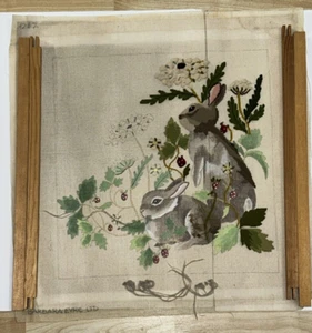 Tela punto ago Barbara Eyre Ltd vintage 1262 coniglio coniglietto iniziato/non finito - Foto 1 di 24