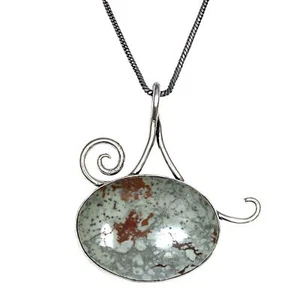 Amrican Jasper Gemstone Handmade Women's Unisex Silver Jewelry Pendant 2 - Picture 1 of 12