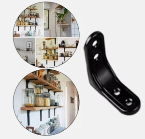 Wall Mounted Shelves Fixator Shelf Bracket Furniture Black 2Inch - Picture 1 of 7