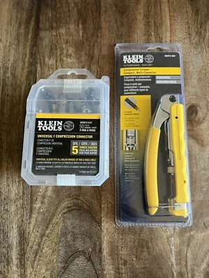 Klein VDV812612 Universal F Compression Conn RG6/6Q 50-Pack & Crimper  VDV211048 - Image 1 of 3