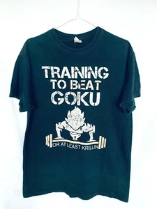 Camiseta negra Train To Beat Goku o al menos Krillan Dragonball Z Gildan talla M - Imagen 1 de 7