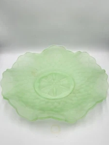 Vintage frosted green uranium glass plate bagley - Picture 1 of 5