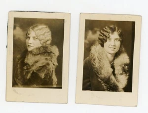 c1920s Photo Lot Lovely Young Women Portrait Fur Coat Bobbed Hair - Picture 1 of 4