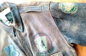 AVIREX Men's YPE A-2 Flight Jacket Top Gun Brown Size S free shippping from JP - Picture 1 of 10