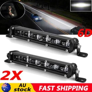 2x 7inch 6D LED Lights Bar Slim Single Row Work Lamp Reverse Offroad 4x4 12V 24V - Picture 1 of 12