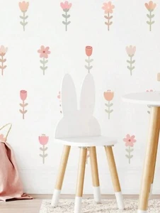 8-Stem Floral Decal Set – Large Vinyl Flower Stickers for Walls Playroom Nursery - Picture 1 of 3