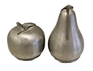 Web Pewter Salt and Pepper Shakers Apple and Pear PH0497 - Picture 1 of 6