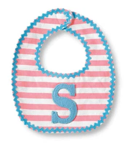 Mud Pie Initials Baby Girl S Striped Bib - Picture 1 of 1