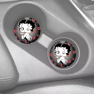 SET SOTTOBICCHIERI AUTO IN GOMMA IN GOMMA CON MOTIVO BETTY BOOP DESIGN SU MISURA (2) - Foto 1 di 1