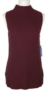 Maglione donna Artisan NY rosso malva senza maniche pullover cotone taglia small - Foto 1 di 11