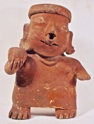 Pre-Columbian Nayarit STANDING FEMALE W/BOWL COA • 1495£