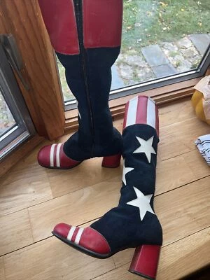 Cowgirl Boots Women’s Size 6 Petite Western American Flag Patriotic 1960's Aop - Image 1 of 4