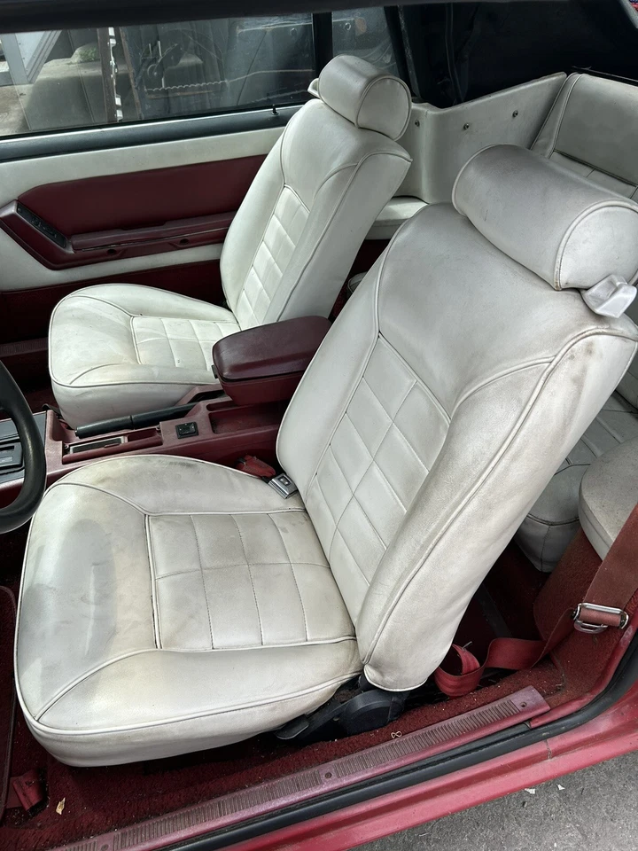 Сиденье водителя 1989 Ford Mustang Lx, белая кожа, оригинальное - Изображение 1 из 3