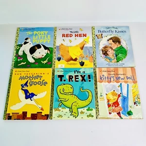 6x A Little Golden Book Butterfly Kisses Mother Goose Poky Little Puppy Red Hen - Bild 1 von 11