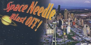¡Aguja espacial Seattle despegada! Libro pequeño MOTION FLIP de 4" por 2" pulgadas nuevo - Imagen 1 de 1