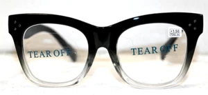 Mare Azzuro Black & Clear Square Framed Reading Glasses +1.50 NWT - Picture 1 of 5