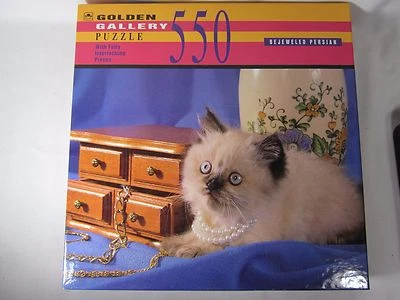 Golden Gallery Puzzle Bejeweled Persian Cat 550 Piece￼ - Image 1 of 3